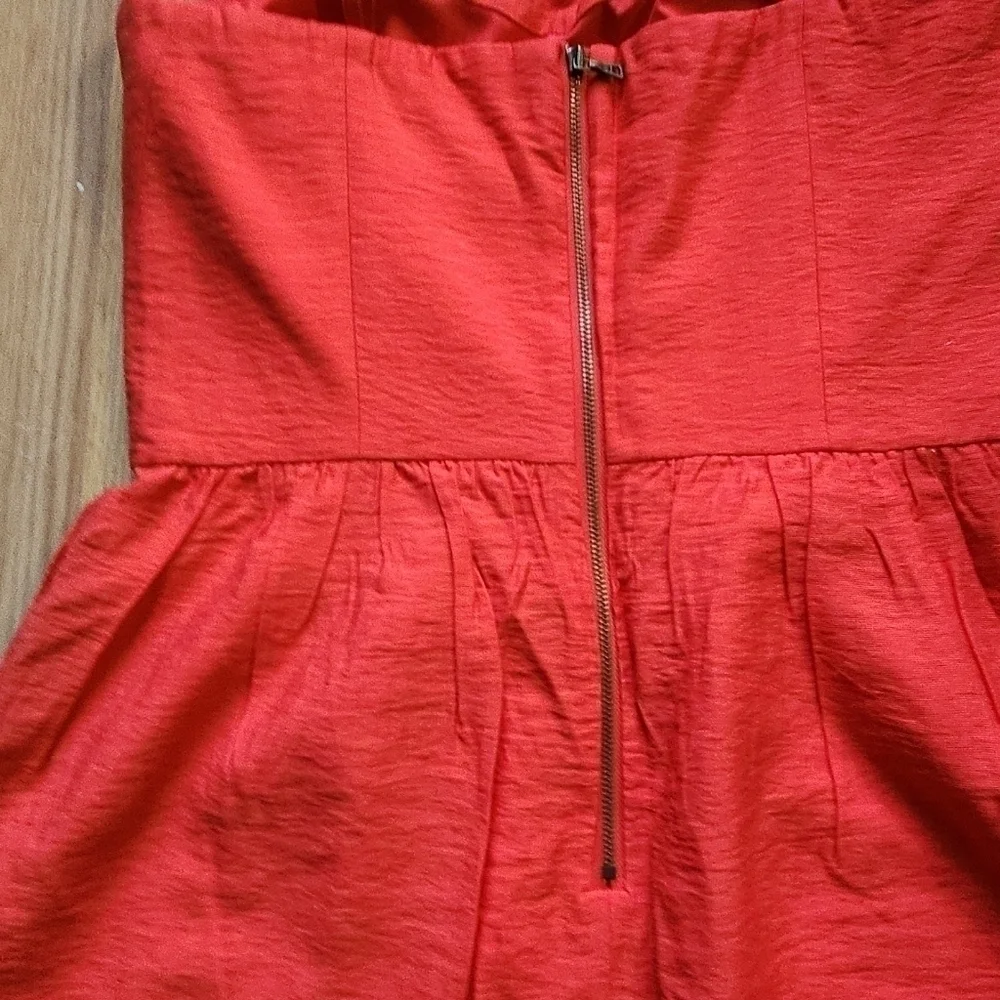 Ann Taylor LOFT strapless summer cocktail dress 4 coral - Picture 8 of 11